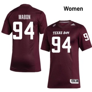 Nathan Mabon TAMU #94 Player College Football Women's Jersey - Maroon