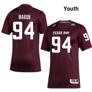 Nathan Mabon Texas A&M Aggies Limited Youth #94 College Football Jersey - Maroon