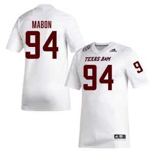 Nathan Mabon Texas A&M University College Football Replica Mens #94 Jerseys - White