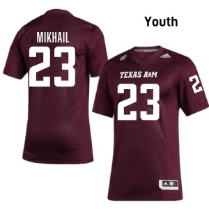 Noah Mikhail Texas A&M University #23 Official College Football Youth Jersey - Maroon