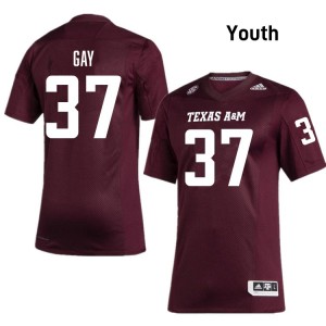 Peyton Gay TAMU College Football #37 2025-26 Youth Jerseys - Maroon