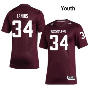 Preston Landis Texas A&M Aggies College Football Youth #34 2025-26 Jersey - Maroon