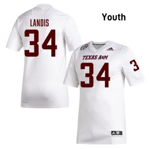 Preston Landis TAMU College Football Youth Stitched #34 Jersey - White