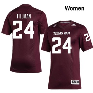 Ramarian Tillman Texas A&M Aggies Womens College Football #24 NCAA Jerseys - Maroon