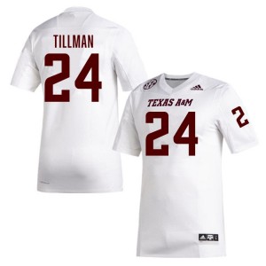 Ramarian Tillman Texas A&M Aggies College Football Men NCAA #24 Jersey - White