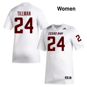 Ramarian Tillman TAMU College Football Game Womens #24 Jersey - White