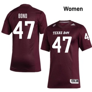 Randy Bond Texas A&M University #47 NCAA College Football Women Jersey - Maroon