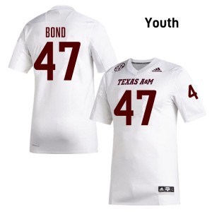 Randy Bond Aggies College Football Game #47 Youth Jerseys - White