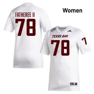 Reuben Fatheree II Texas A&M Aggies Player #78 College Football Women's Jerseys - White
