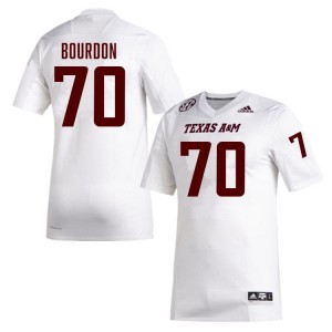 Robert Bourdon Texas A&M University College Football #70 Embroidery Men Jerseys - White