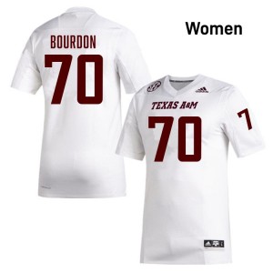 Robert Bourdon Texas A&M Womens Alumni College Football #70 Jerseys - White
