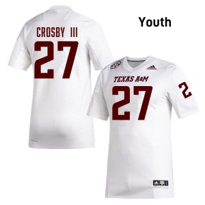 Ronnie Crosby III Texas A&M Aggies Embroidery #27 College Football Youth Jerseys - White