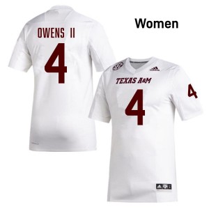 Rueben Owens II Texas A&M University Women's College Football #4 Player Jersey - White