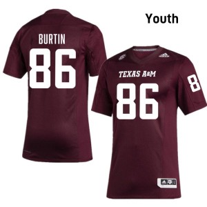 Ryan Burtin Texas A&M College Football #86 Youth Stitched Jerseys - Maroon