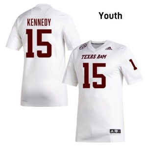 Rylan Kennedy TAMU Youth NCAA College Football #15 Jersey - White