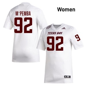 Sam M'Pemba TAMU Player College Football Women's #92 Jerseys - White