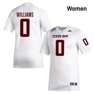 Scooby Williams Texas A&M University 2025-26 #0 Women's College Football Jerseys - White