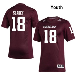 T.J. Searcy TAMU #18 Embroidery Youth College Football Jersey - Maroon