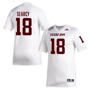 T.J. Searcy TAMU Embroidery Men #18 College Football Jersey - White