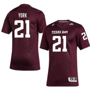 Taurean York TAMU College Football #21 University Men Jersey - Maroon