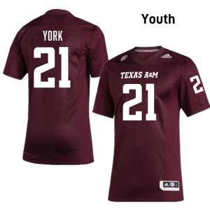 Taurean York TAMU #21 NCAA Youth College Football Jerseys - Maroon