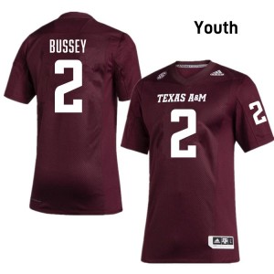 Terry Bussey TAMU College Football Embroidery #2 Youth Jerseys - Maroon