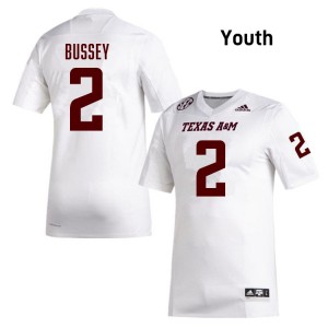 Terry Bussey Aggies Stitched College Football Youth #2 Jersey - White