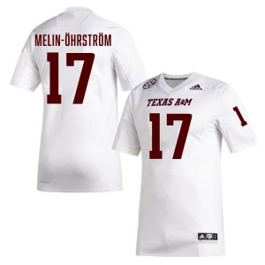 Theo Melin Ohrstrom TAMU University Mens #17 College Football Jersey - White