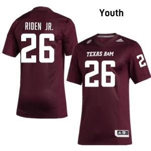 Tiger Riden Jr. Aggies 2025 #26 Youth College Football Jerseys - Maroon