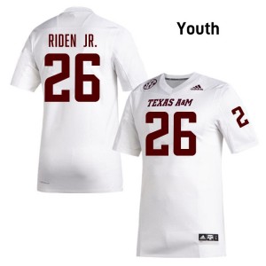 Tiger Riden Jr. Texas A&M Alumni #26 College Football Youth Jerseys - White