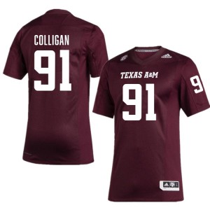 Tommy Colligan Aggies #91 Men's Official College Football Jerseys - Maroon