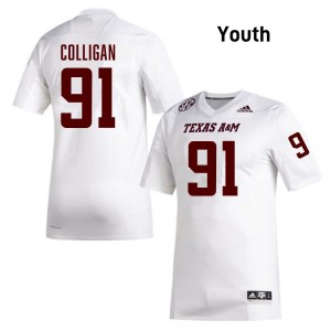 Tommy Colligan TAMU #91 Youth College Football 2025 Jerseys - White