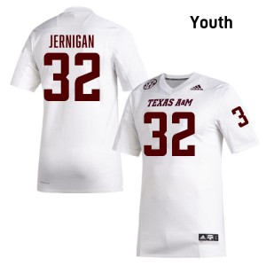 Tristan Jernigan Aggies Youth #32 College Football Replica Jersey - White