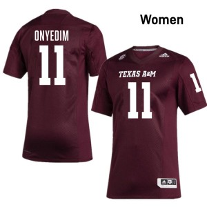 Tyler Onyedim Texas A&M University Womens College Football Embroidery #11 Jerseys - Maroon