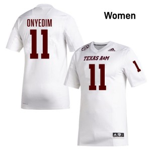 Tyler Onyedim TAMU College Football Player #11 Womens Jerseys - White