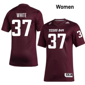 Tyler White Texas A&M Aggies College Football #37 Womens Embroidery Jerseys - Maroon