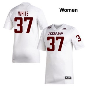 Tyler White TAMU Women's Replica College Football #37 Jersey - White