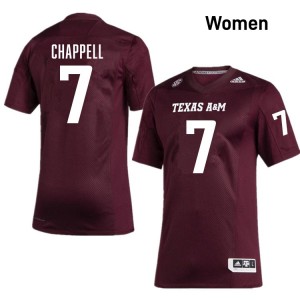 Tyreek Chappell Texas A&M Aggies Stitched College Football Women #7 Jerseys - Maroon