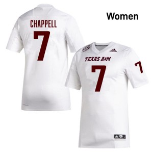 Tyreek Chappell TAMU University Womens #7 College Football Jersey - White