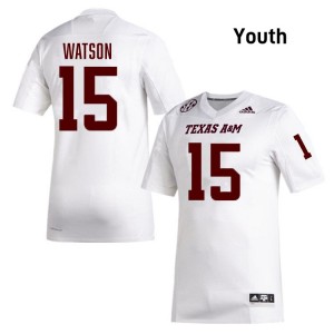 Wesley Watson Texas A&M College Football #15 2025-26 Youth Jersey - White
