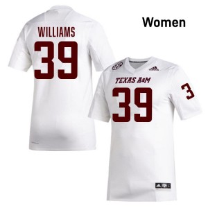 Whitaker Williams Texas A&M Aggies College Football Womens Official #39 Jersey - White