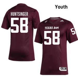 William Huntsinger TAMU College Football #58 Youth High School Jersey - Maroon
