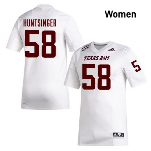 William Huntsinger Texas A&M University College Football Women's Game #58 Jersey - White