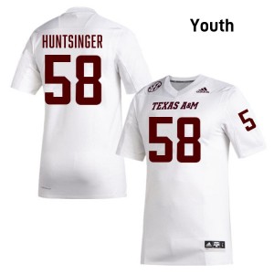 William Huntsinger Texas A&M University Youth NCAA #58 College Football Jerseys - White