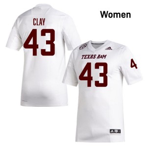 Zachary Clay Texas A&M Aggies Limited #43 Women College Football Jerseys - White